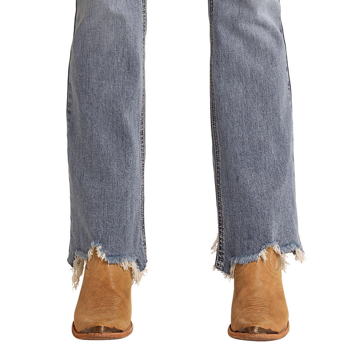 Rock & Roll Denim Signature Embroidery Mid Rise Bootcut