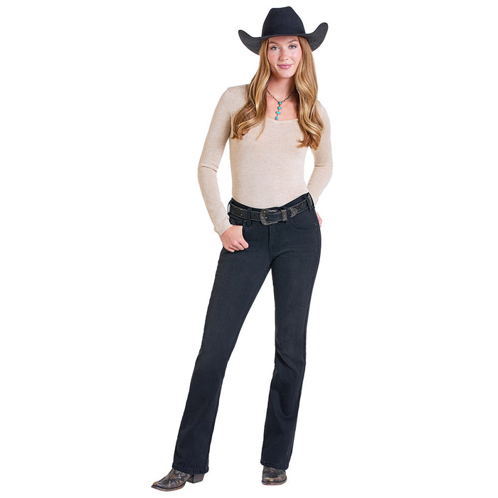 Rock & Roll Denim Women's Horseshoe Pocket Black Jean