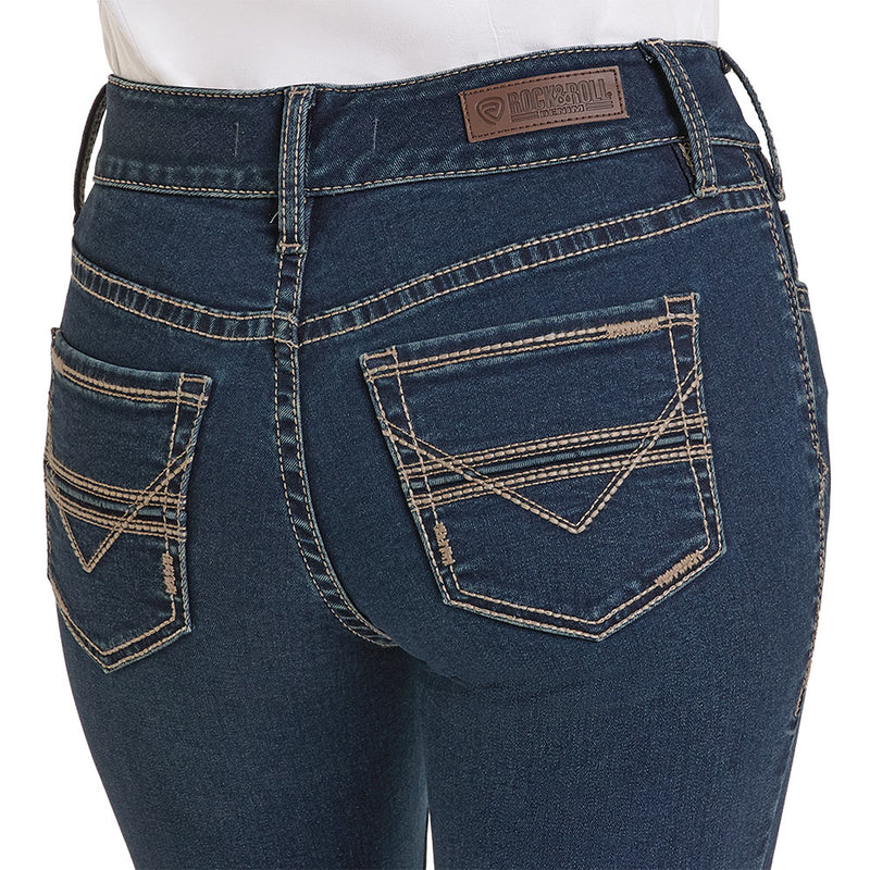 Rock & Roll Denim Women's Embroidered Pocket Riding Jean