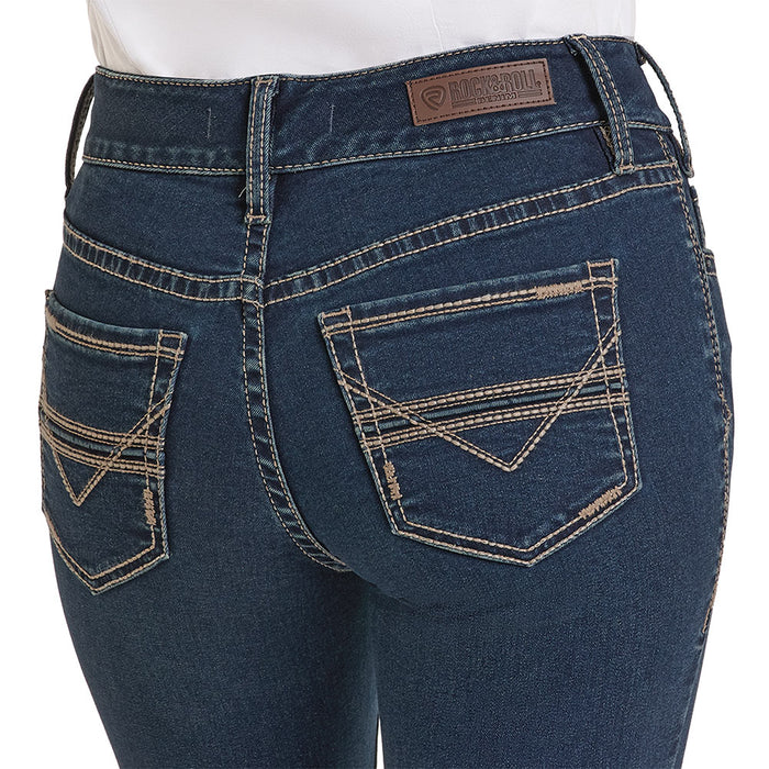 Rock & Roll Denim Women's Embroidered Pocket Riding Jean