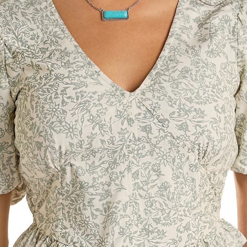 Rock & Roll Denim Women's Jade Floral Print Top