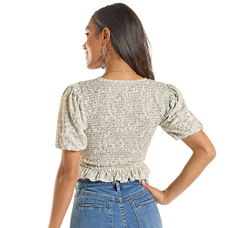 Rock & Roll Denim Women's Jade Floral Print Top