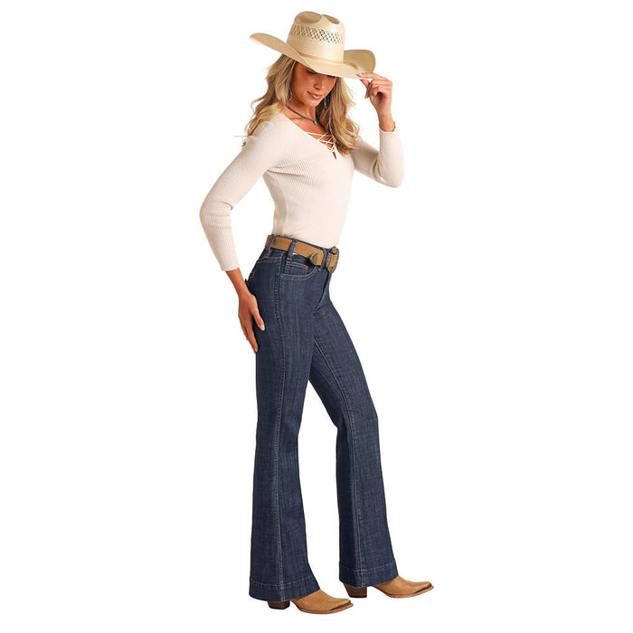 Rock & Roll Denim Welt Pocket High Rise Trouser