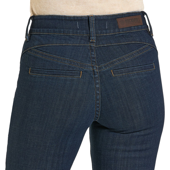 Rock & Roll Denim Women's Dark Wash High Rise Trouser