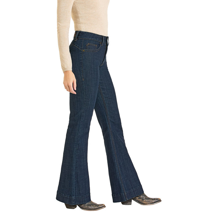 Rock & Roll Denim Women's Dark Wash High Rise Trouser