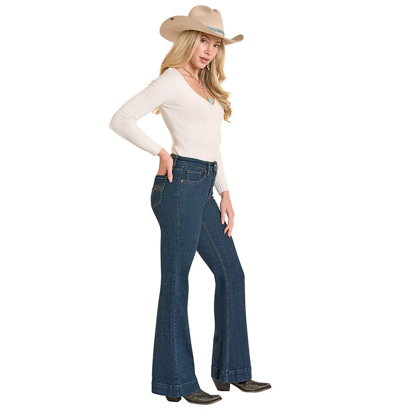 Rock & Roll Denim Women's Boot Stitch High Rise Trouser