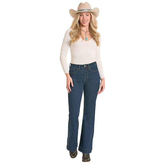 Rock & Roll Denim Women's Boot Stitch High Rise Trouser
