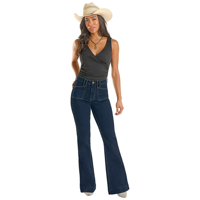 Rock & Roll Denim Women's Carpenter Pocket High Rise Trouser
