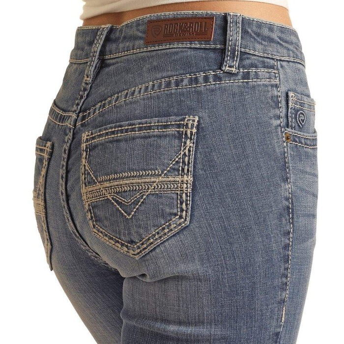 Rock & Roll Denim Women's Petal Stitch Embroidered Trousers