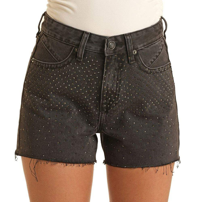 Rock & Roll Denim Women's Denim Black Studded Shorts