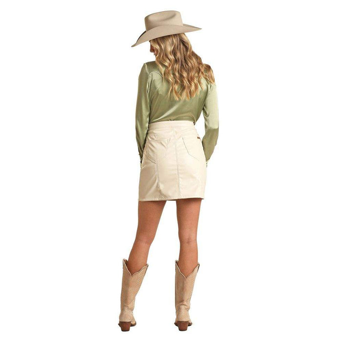 Rock & Roll Denim Women's Western Yoke Leather Skirt