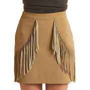 Rock & Roll Denim Womens White Leather Skirt