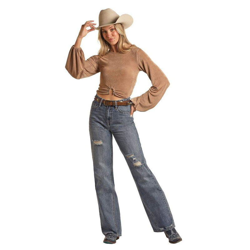 Rock & Roll Denim Women's Wide Leg Flare Jeans