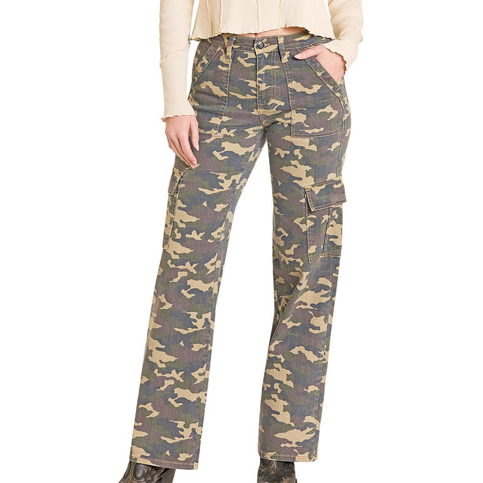 Rock & Roll Denim Women's Camo Cargo Relaxed Wide Leg Pants