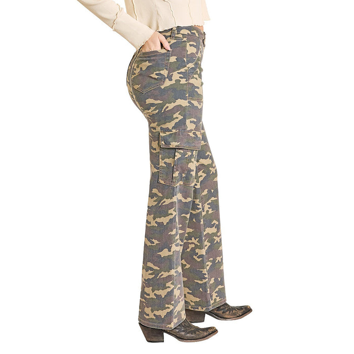 Rock & Roll Denim Women's Camo Cargo Relaxed Wide Leg Pants