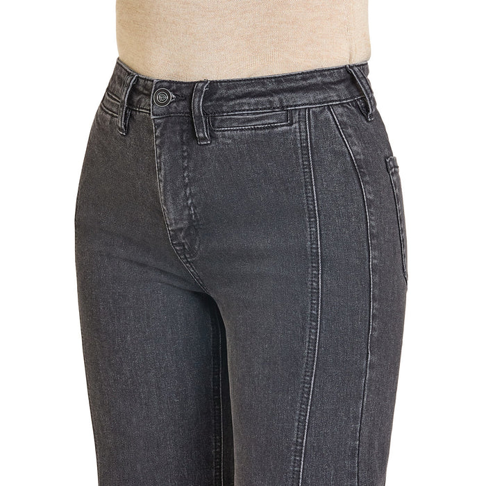 Rock & Roll Denim Women's Charcoal Front Seam Relaxed Flare Jeans