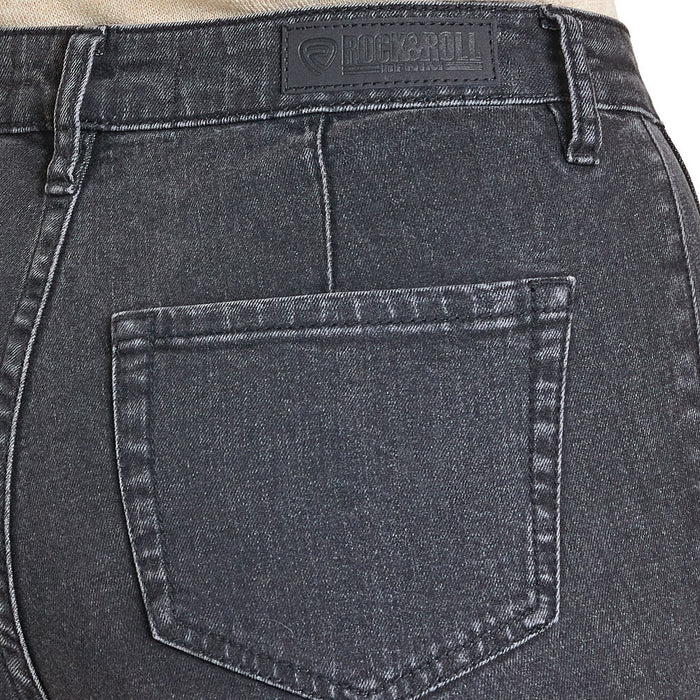 Rock & Roll Denim Women's Charcoal Front Seam Relaxed Flare Jeans