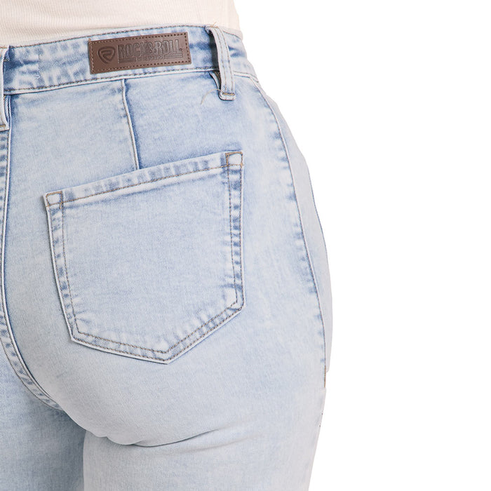 Rock & Roll Denim Women's Light Wash Relaxed Wide Leg Jeans