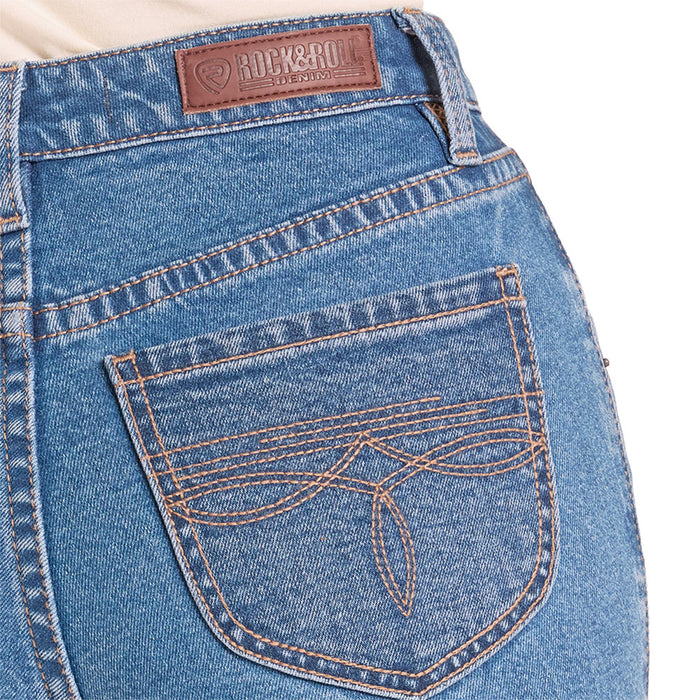 Rock & Roll Denim Women's Boot Stitch Pocket Wide Leg Jeans