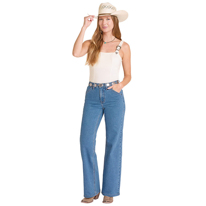Rock & Roll Denim Women's Boot Stitch Pocket Wide Leg Jeans