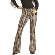Rock & Roll Denim Womens Reversible Button Flare Jeans