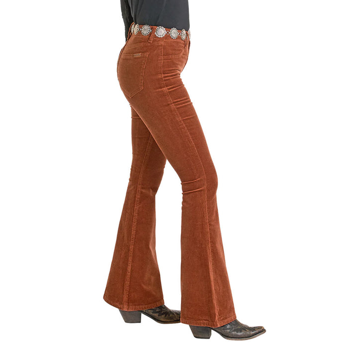 Rock & Roll Denim Women's Brick Corduroy Button Flare Jean