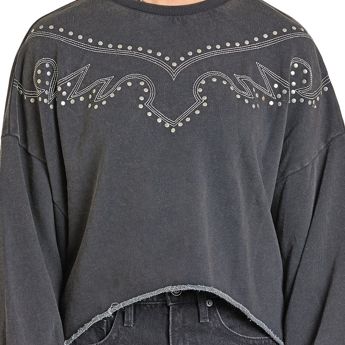 Rock & Roll Denim Women's Black Embroidered Sweatshirt