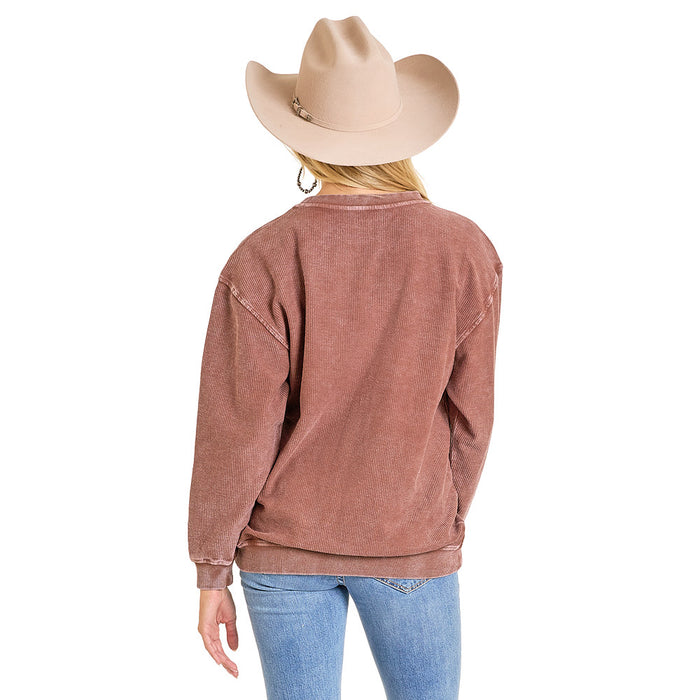 Rock & Roll Denim Women's Howdy Honey Chocolate Pullover