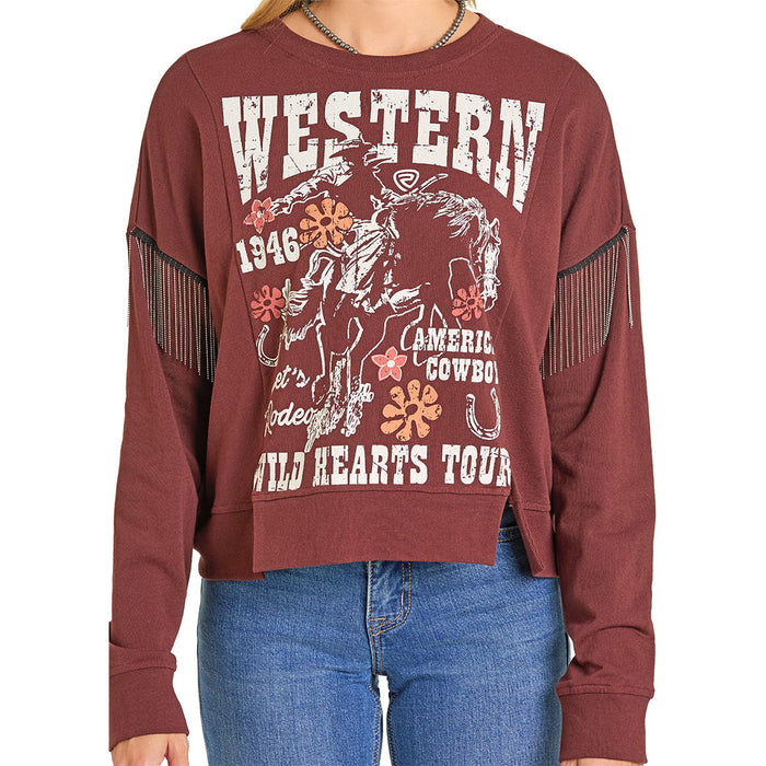 Rock & Roll Denim Women's Chain Fringe Pullover
