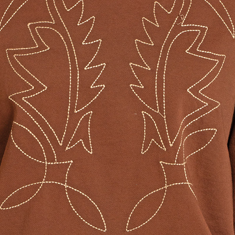 Rock & Roll Denim Women's Brown Boot Stitch Sweater