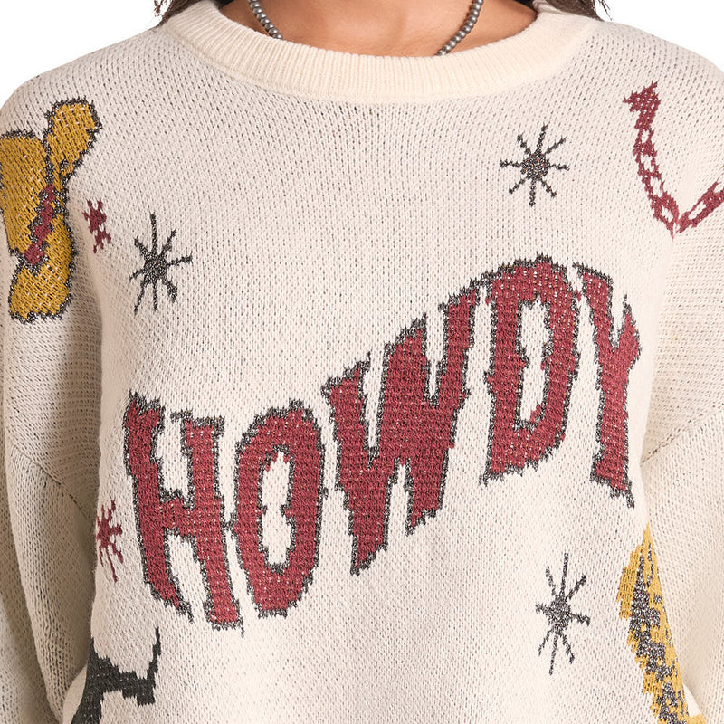 Rock & Roll Denim Women's Natural Howdy Sweater