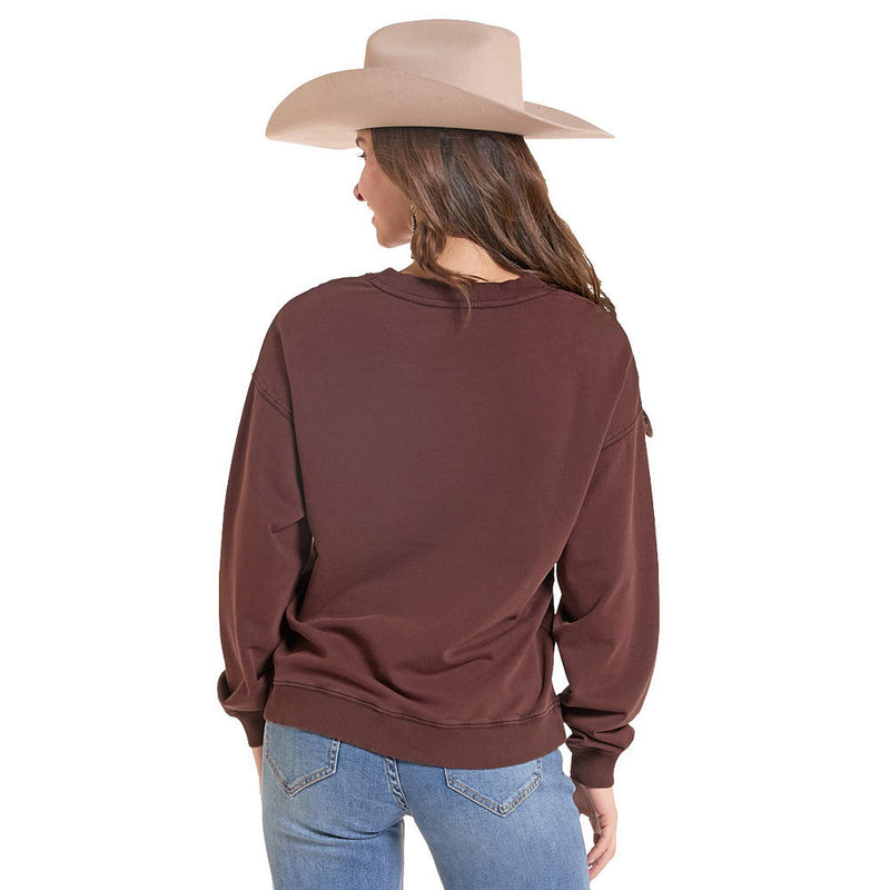 Rock & Roll Denim Women's Boot Stitch Chocolate Pullover