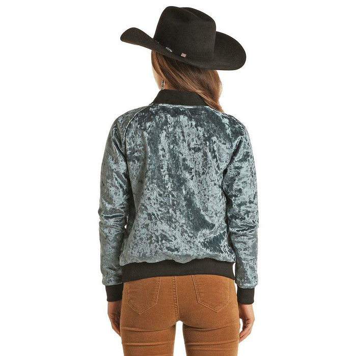 Rock & Roll Denim Women's Velour Bomber Jacket