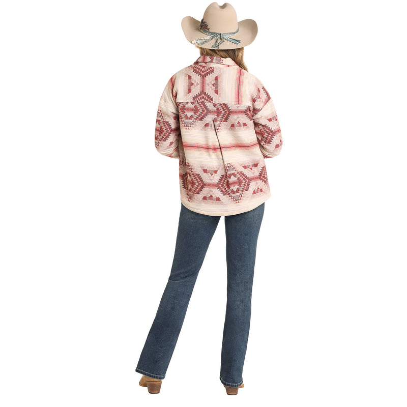 Rock & Roll Denim Cropped Aztec Jacket