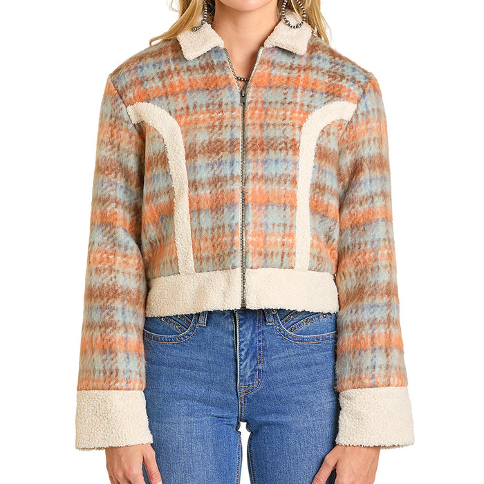 Rock & Roll Denim Women's Plaid Jade Jacket