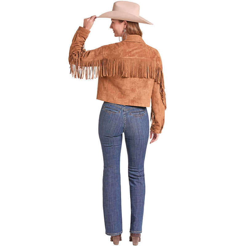 Rock & Roll Denim Women's Microsuede Fringe Jacket