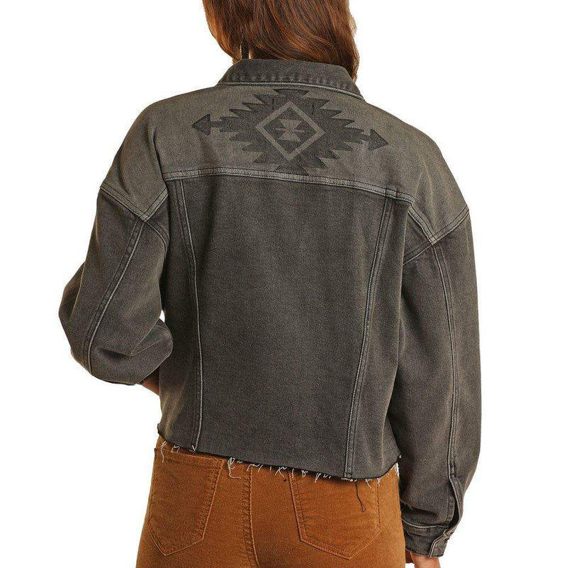 Rock & Roll Denim Women's Black Jacket with a Hoodie