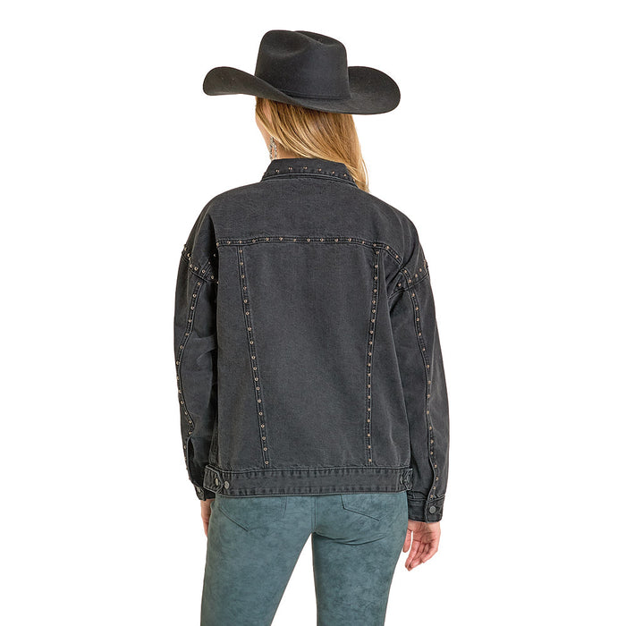 Rock & Roll Denim Women's Black Studded Denim Jacket