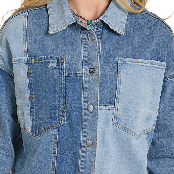 Rock & Roll Denim Women's Multi Tone Shacket