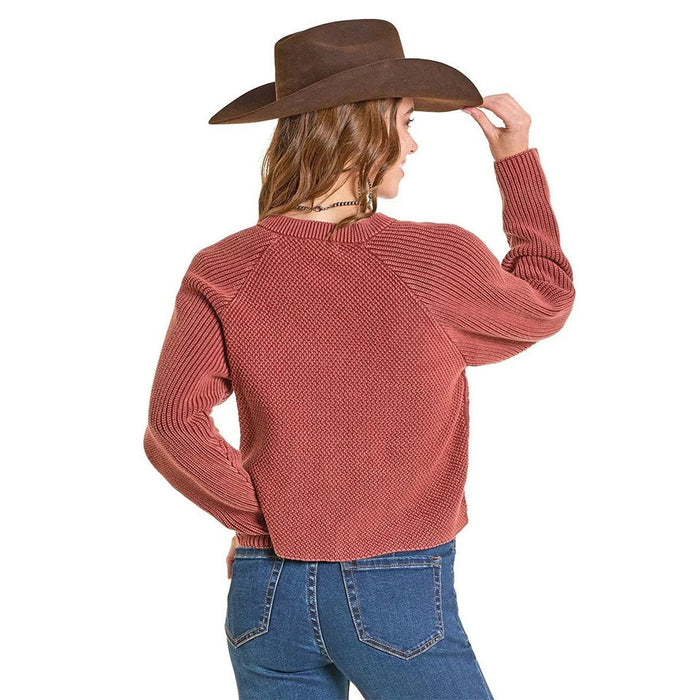 Rock & Roll Denim Women's Rust Sweater Cardigan