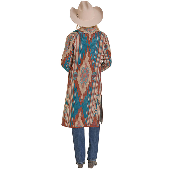 Rock & Roll Denim Women's Teal Aztec Duster