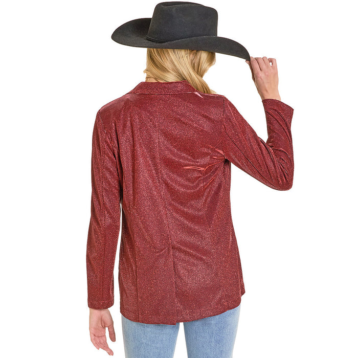Rock & Roll Denim Women's Red Iridescent Blazer