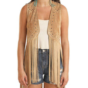 Rock & Roll Denim Women's Studded Fringe Vest