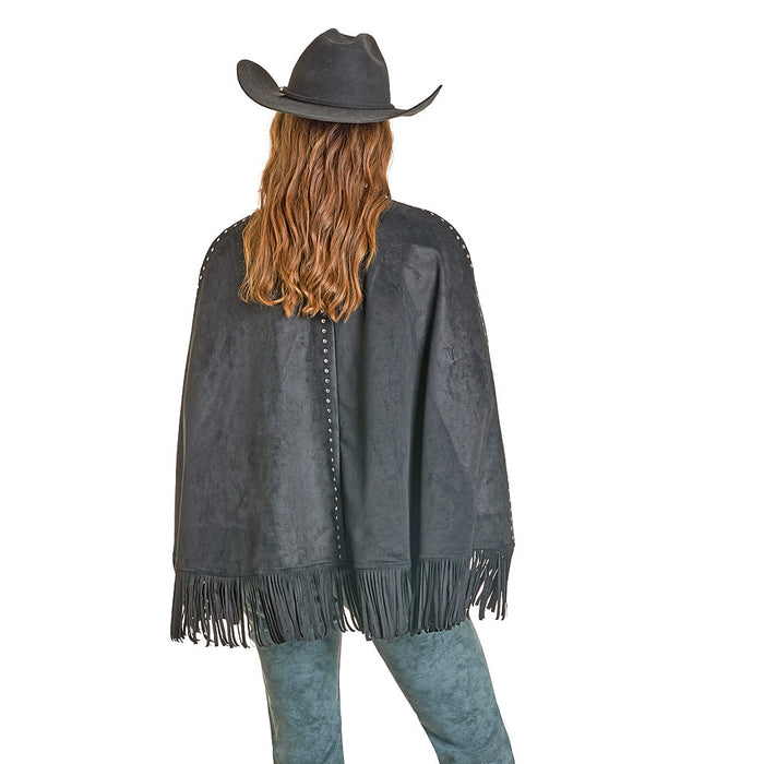 Rock & Roll Denim Women's Black Embroidered Cape