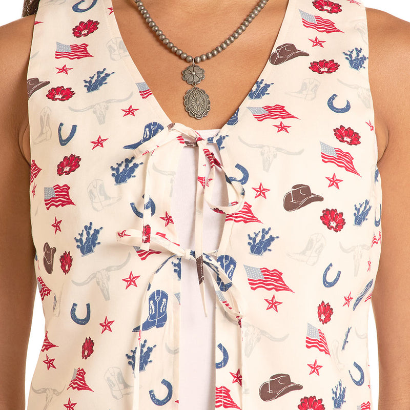 Rock & Roll Denim Women's American Print Vest
