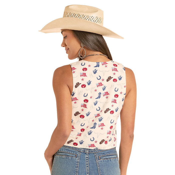 Rock & Roll Denim Women's American Print Vest