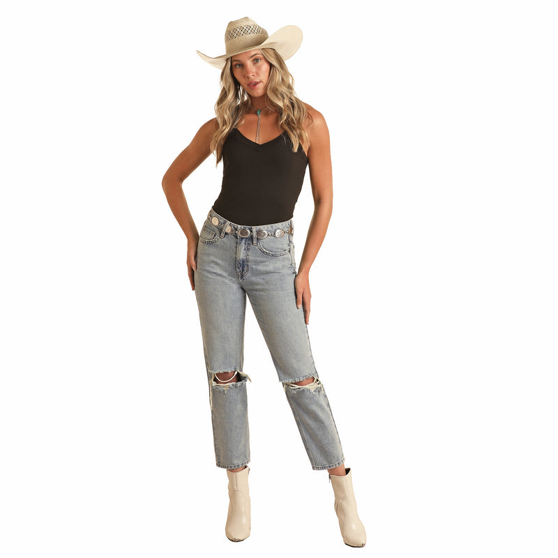 Rock & Roll Denim Women's Vintage Straight Crop Jeans