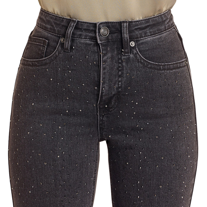 Rock & Roll Denim Women's Studded Straight Crop Jeans
