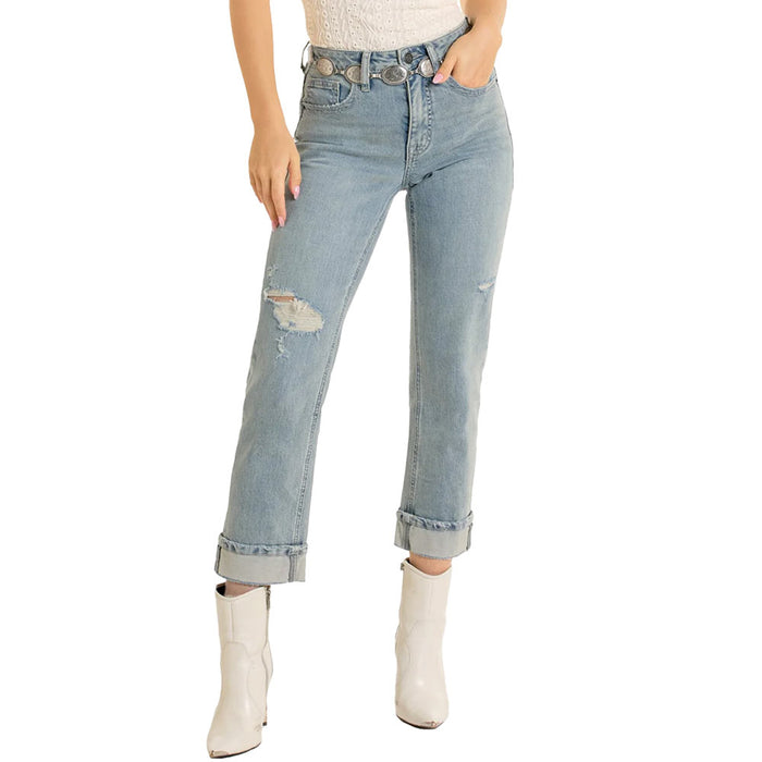 Rock & Roll Denim Women's Distressed Crop Jeans