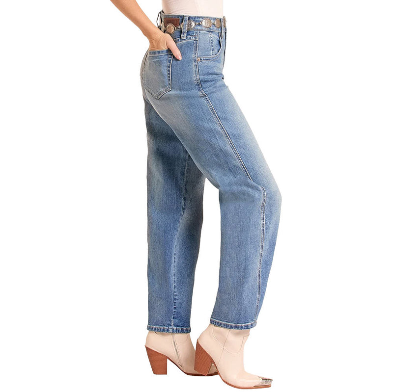 Rock & Roll Denim Women's Medium Vintage Wash Barrel Jeans